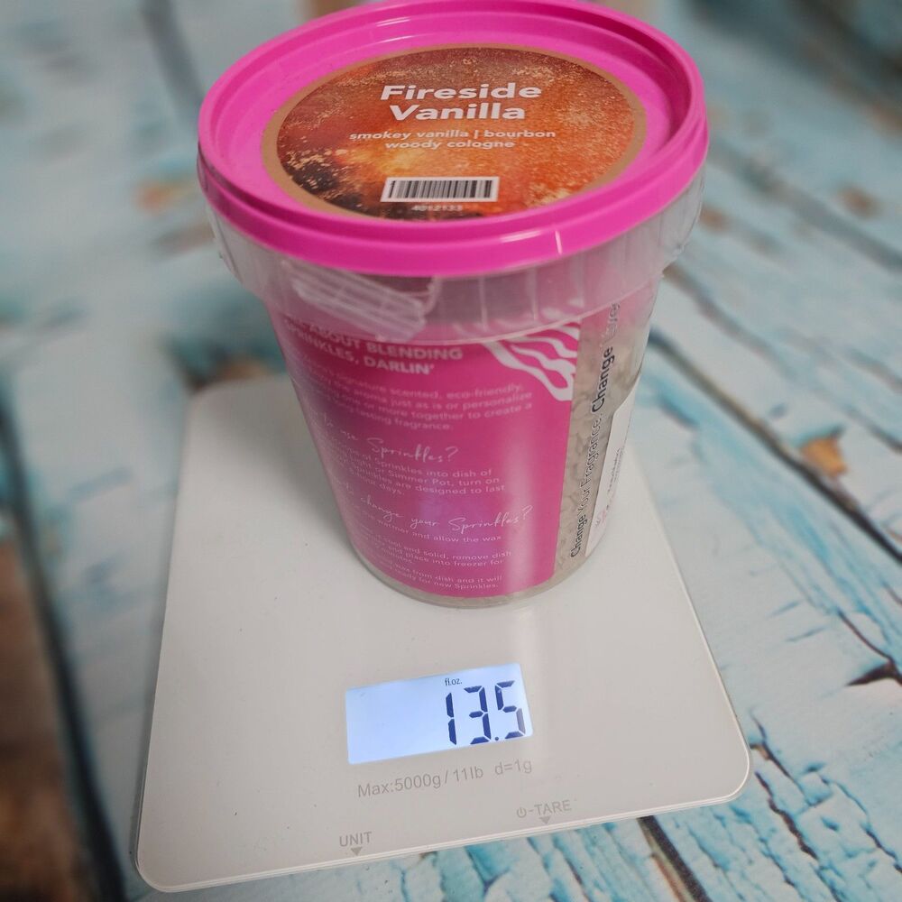 Pink Zebra Sprinkles Fireside Vanilla 16 oz Home Fragrance Wax Sprinkles Gently